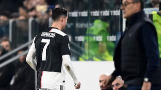 El enojo de Cristiano: fue cambiado, no saludó a su DT y dejó el estadio antes que termine el Juventus vs. Milan