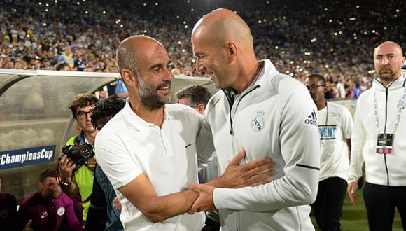 Zidane y Guardiola tienen pendiente el duelo de vuelta por octavos de la Champions. (Getty Images)