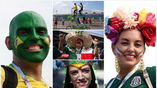 El color y la fiesta de los hinchas: las postales de la previa del México-Brasil por el Mundial 2018