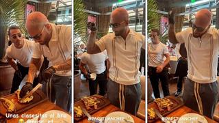 Maluma se muestra junto al famoso chef “Salt Bae” y lo imita al salar un trozo de carne | VIDEO