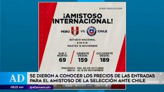 Anuncian precio de entradas para Perú vs Chile