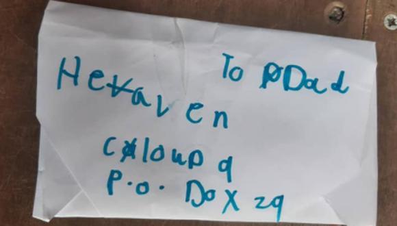 La carta que escribió una niña a su padre fallecido emocionó a un cartero. (Foto: Spotted Braunstone / Facebook)