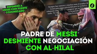 Padre y manager de Lionel Messi desmiente que el argentino vaya a Arabia Saudita