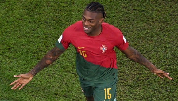Joao Félix y Rafael Leao anotaron el 3-1 de Portugal sobre Ghana. (Foto: AFP)
