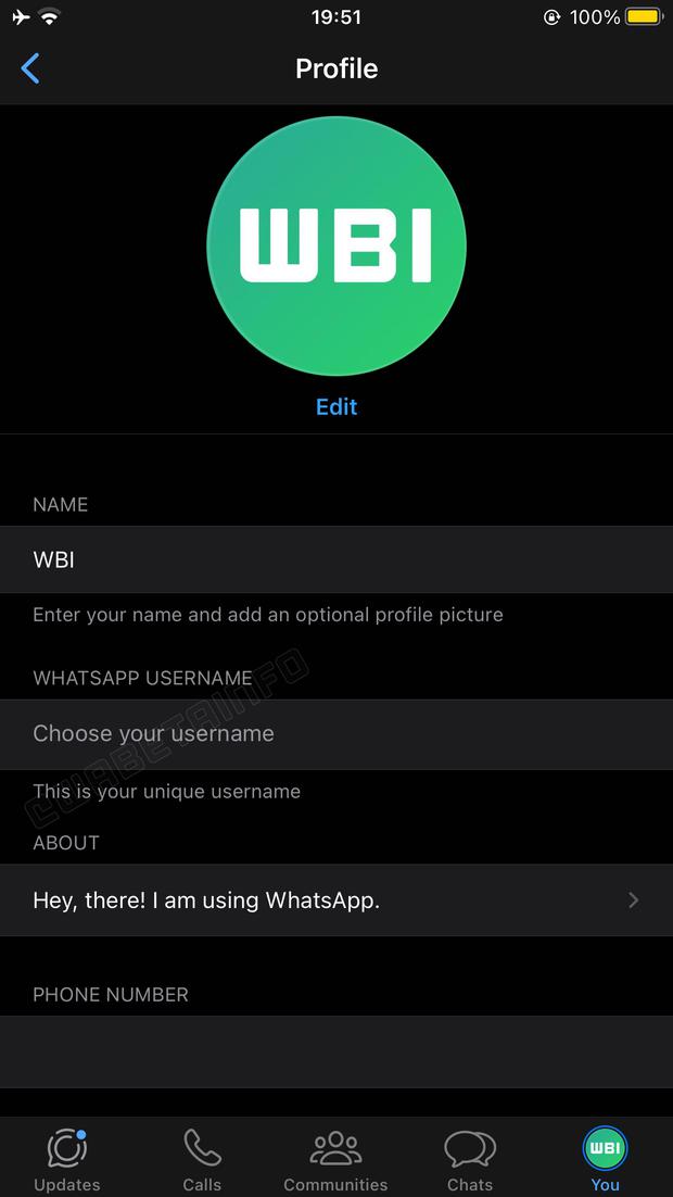 Feature Preview "Username" on WhatsApp.  (Photo: WabetaInfo)