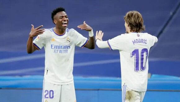 Modric y Vinicius vienen destacando en la presente temporada con el Real Madrid. (Foto: AFP)