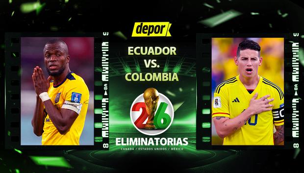 Ecuador y Colombia se miden por la fecha 4 de las Eliminatorias 2026. (Diseño: Depor)