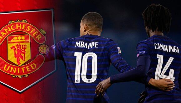 Quieren juntar a Mbappé y Camavinga en el Manchester United (Foto: Composición/Getty Images/Adidas/Depor).