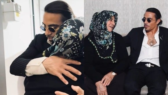 Los seguidores de Salt Bae le cuestionaron por qué no se quitó los lentes de sol mientras visitaba a su madre Fatma Gökçe. (Foto: @nusr_et / Instagram)