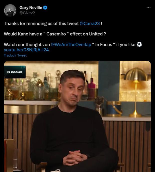 Gary Neville habló sobre el fichaje de Casemiro. (Twitter)
