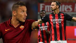 “Zlatan podría jugar con una pierna”: los halagos de Totti al jugador del AC Milan