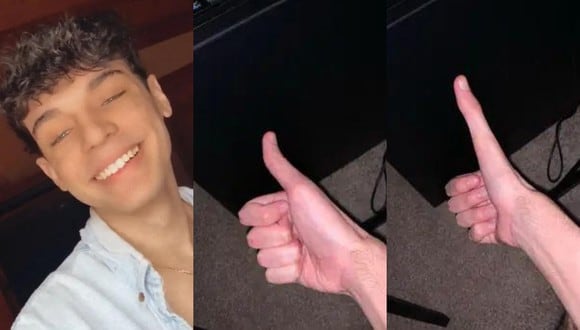 Un joven se convirtió en un fenómeno viral en redes sociales por los videos donde muestra la gran longitud de su pulgar. | Crédito: @jwpina / TikTok.