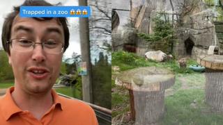 Quedó encerrado en un zoológico y grabó una experencia espectacular que es viral en TikTok