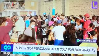 En Villa El Salvador: Deportivo Municipal no pudo entregar canastas de alimentos por aglomeración de gente  