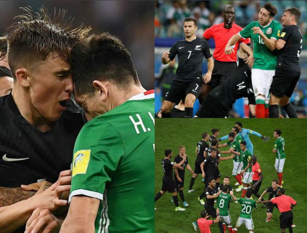 México se llevó la victoria, aunque su 2-1 quedó de lado tras la pelea. (Agencias)