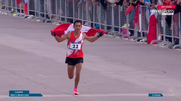 Cristhian Pacheco logró la medalla de oro en Maratón Masculina. (Captura: Panam Sports)