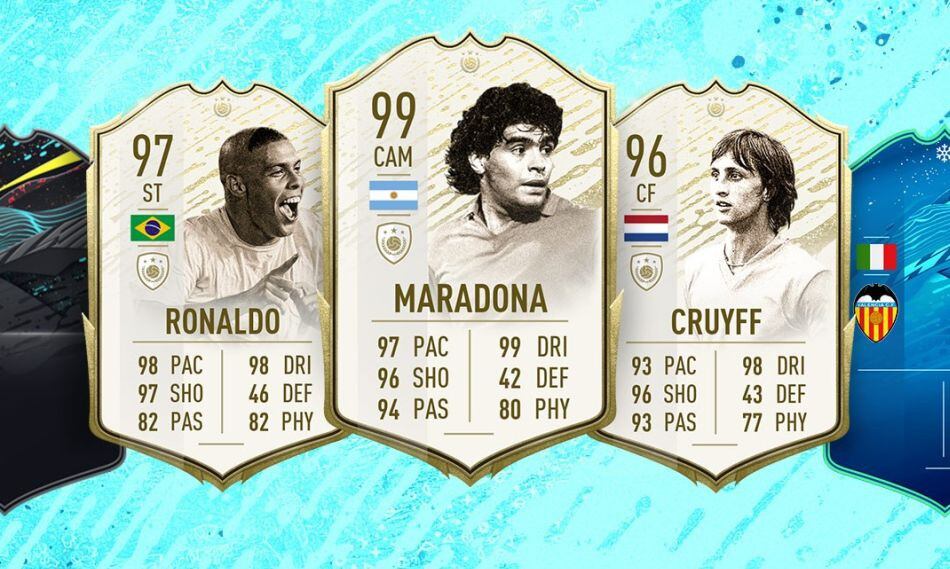 FIFA 20 potencia las cartas de Maradona, Ronaldo y Cruyff en Ultimate Team