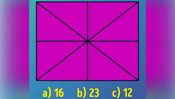 ¿Puedes encontrar cuántos triángulos hay dentro del cuadrado en 15 segundos?(Foto: Bright Side)