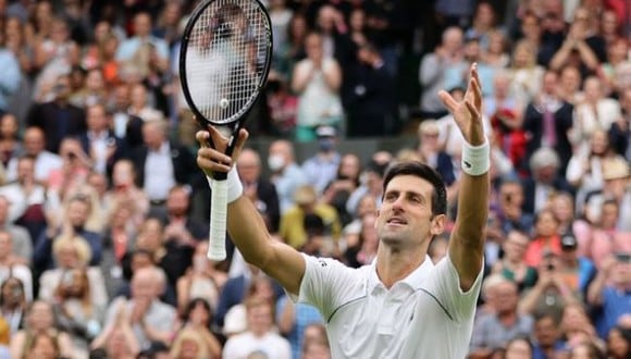 Djokovic venció al chileno Garín y accedió a los cuartos de final de Wimbledon 2021. (ATP)