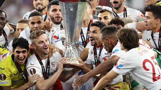 Sevilla campeón de la Europa League 2023 tras derrotar a la Roma. (Foto: Maja Hitij/2023/Getty Images).