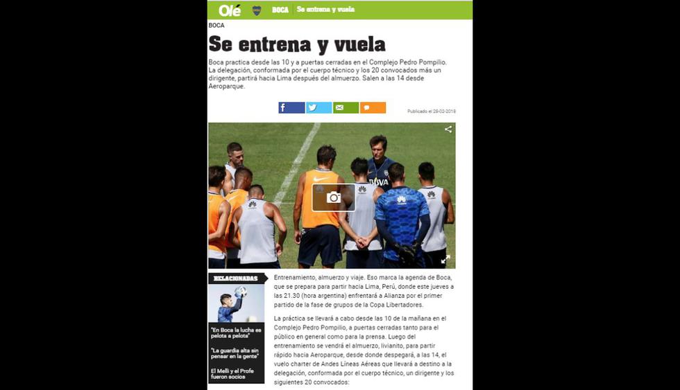 Alianza Lima recibirá a Boca Juniors en el Estadio Nacional. (Foto: Captura)