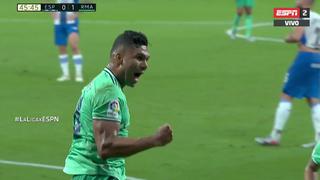 ¡En el último suspiro! Casemiro abre el marcador tras genial asistencia de Benzema en el final del primer tiempo [VIDEO]