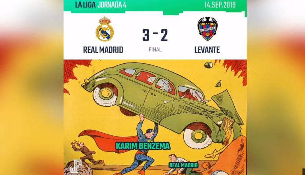 Los memes por el triunfo del Real Madrid sobre Levante. (Fotos: Difusión)