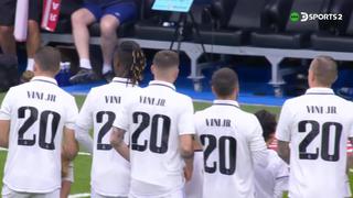 “Vinicius somos todos”: jugadores del Madrid lucieron camisetas especiales 