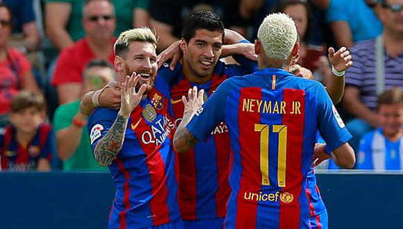 Luis Suárez, Lionel Messi y Neymar formaron la 'MSN' en Barcelona. (Foto: Getty Images)