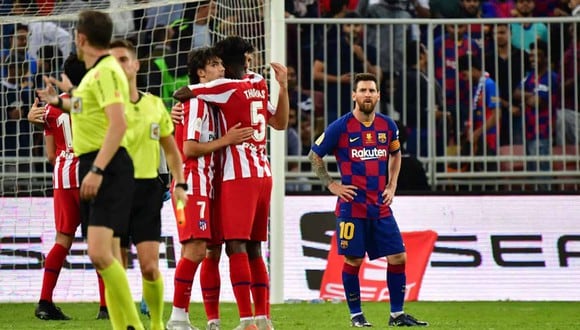 Barcelona vs. Atlético Madrid: culés perdieron 2-3 ante colchoneros en el King Abdullah Sports City. | Foto: AFP