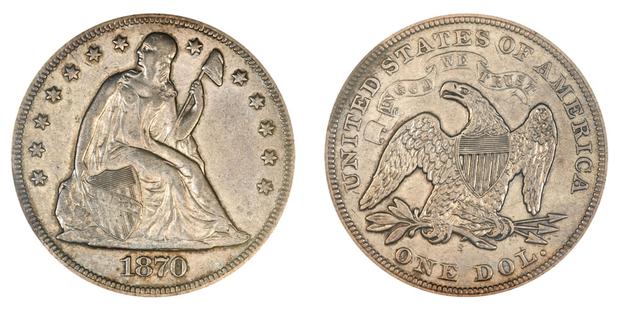 En esta moneda resalta la figura de la Libertad sentada (Foto: USA Coin Book)