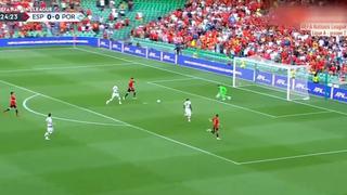 La empujó al arco: gol de Álvaro Morata para el 1-0 de España vs. Portugal [VIDEO]