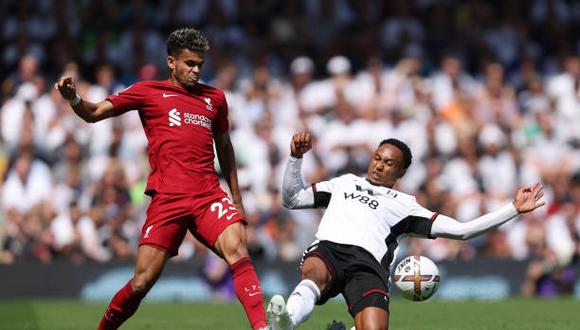 El colombiano Luis Díaz fue titular en el partido entre Liverpool y Fulham por la Premier League. (Foto: Getty Images)