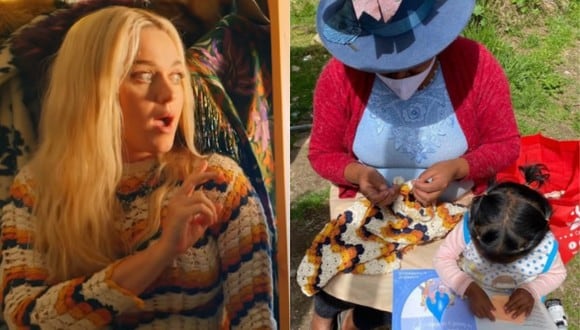 Katy Perry utilizó un vestido tejido por una artesana de Huaraz, Perú. (Foto: Captura YouTube/@escvdo)