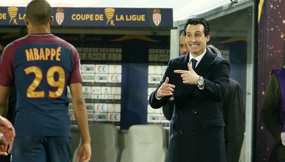 Emery y Mbappé coincidieron en la primera temporada del francés en el PSG. (Getty)