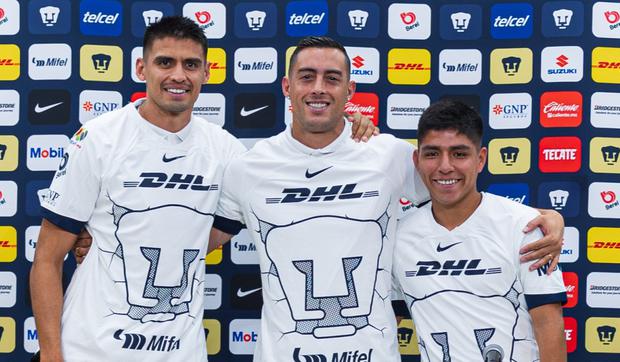 El Club Universidad Nacional presentó a sus tres incorporaciones para este Clausura 2024: Piero Quispe, Guillermo Martínez y Rogelio Funes Mori. (Foto: Pumas)