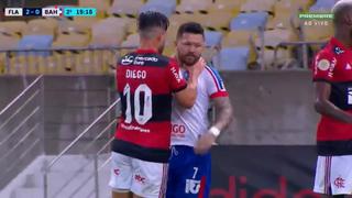 Totalmente descontrolado: Diego salió expulsado por ahorcar a rival en el Flamengo vs. Bahía [VIDEO]