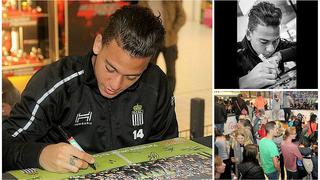 Cristian Benavente: así fue la firma de autógrafos del 'Chaval' con el Charleroi