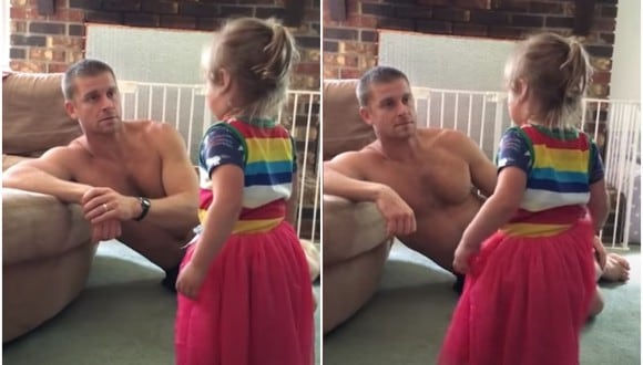 El truco viral de un padre de familia para evitar que su pequeña haga berrinche. (Foto: Caters Clips / YouTube)