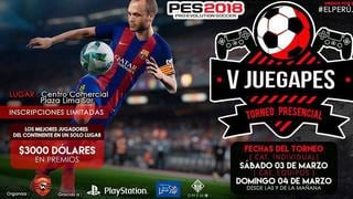 ¡Llega el V JUEGAPES! El Torneo Internacional de Pro Evolution Soccer 2018 en Perú