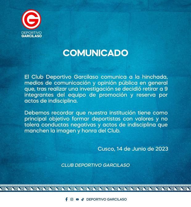 Deportivo Garcilaso despidió a nueve jugadores de la reserva. (Foto: Deportivo Garcilaso)