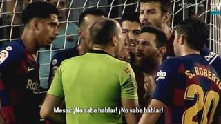 "¡No sabe hablar!": la curiosa justificación de Messi ante Lahoz por la expulsión de Dembélé [VIDEO]