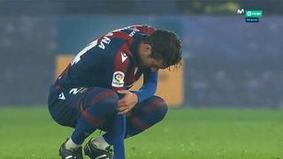 Desoladora imagen: jugador de Levante quedó sin reacción en la goleada que sufrió su equipo [VIDEO]