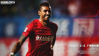 Se pasea en China: Paulinho marcó otro doblete con Guangzhou en la Superliga [VIDEO]