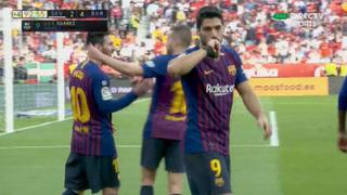 Faltaba el 'Pistolero': sombrerito de Suárez para el 4-2 del Barcelona sobre Sevilla [VIDEO]
