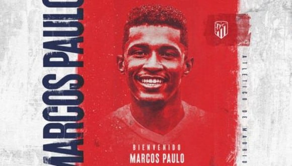 Atlético de Madrid oficializó el fichaje de Marcos Paulo. (Foto: Twitter)