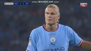 ¡Quiere su gol! Haaland casi anota el 1-0 de Manchester City vs. Inter