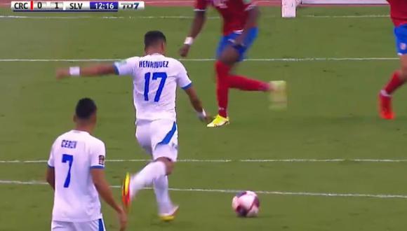 Gol de Jairo Henríquez para el 1-0 del Costa Rica vs. El Salvador por Eliminatorias a Qatar 2022 (Foto: Teletica).