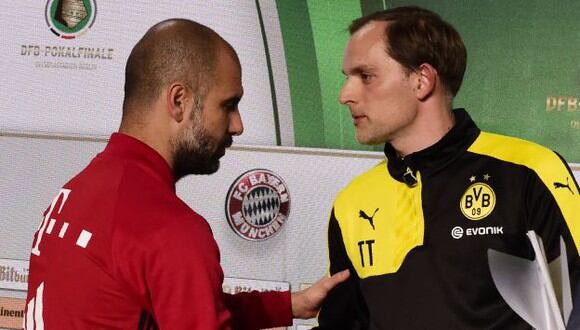 Pep Guardiola y Thomas Tuchel fueron rivales en Alemania cuando dirigían al Bayern y Dortmund. (Foto: AFP)