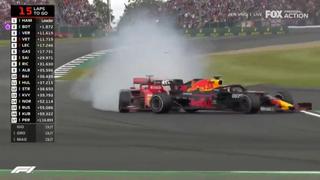 ¡Qué tal choque! Sebastian Vettel impactó con Max Verstappen en el Gran Premio de Gran Bretaña [VIDEO]